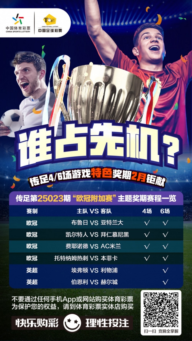 誰占先機(jī)？！傳足特色獎(jiǎng)期第25023期聚焦歐冠附加賽