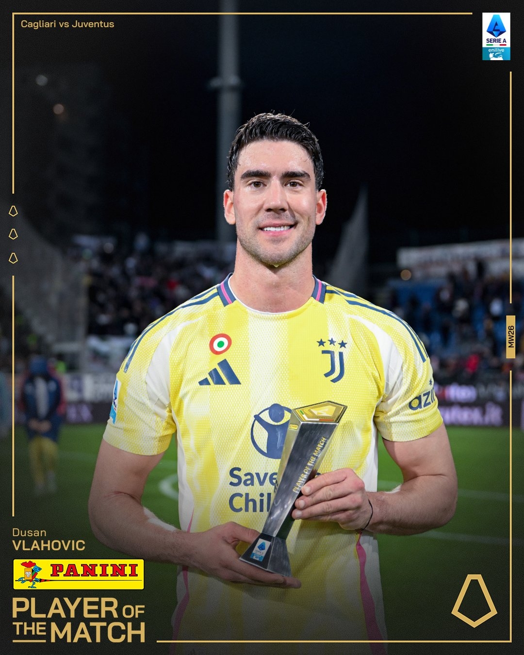  打進(jìn)致勝進(jìn)球！弗拉霍維奇當(dāng)選尤文1-0卡利亞里全場(chǎng)最佳球員