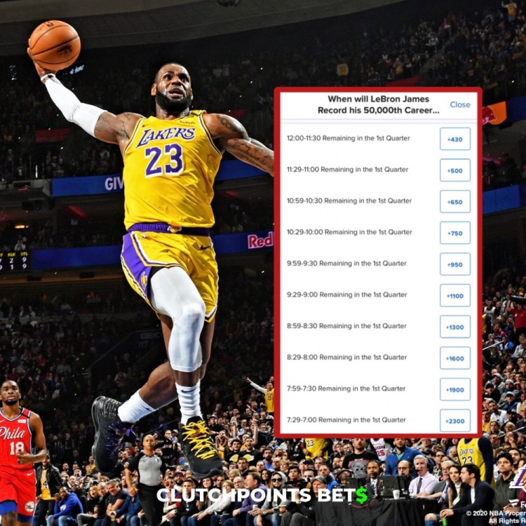 僅差1分！詹姆斯今日何時破五萬分賠率：開場30秒內(nèi)最被看好