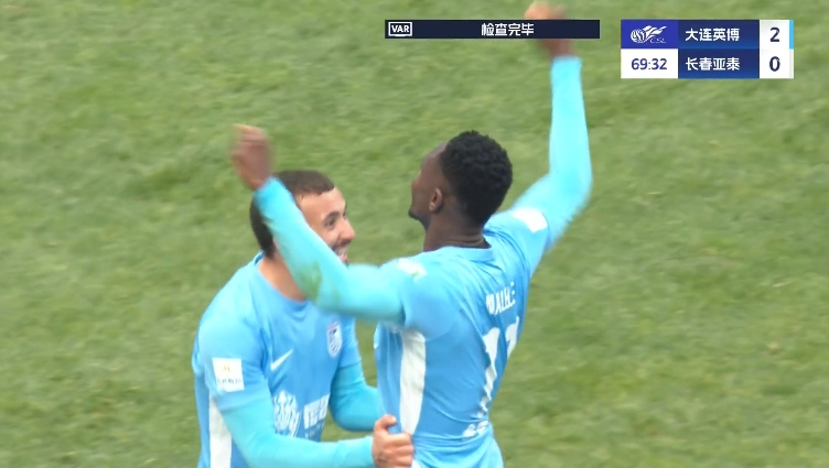  馬萊萊大連處子球！呂焯毅助攻馬萊萊破門，大連英博2-0亞泰